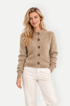 Thalia | Stand Collar Button-Up Knit Cardigan
