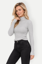 Xavienne | Ribbed Slim Fit Turtleneck Knit Top