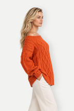 Annelise | Cable-Knit Off-Shoulder Sweater