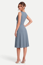 Velmira | Pleated V-Neck Midi Dress