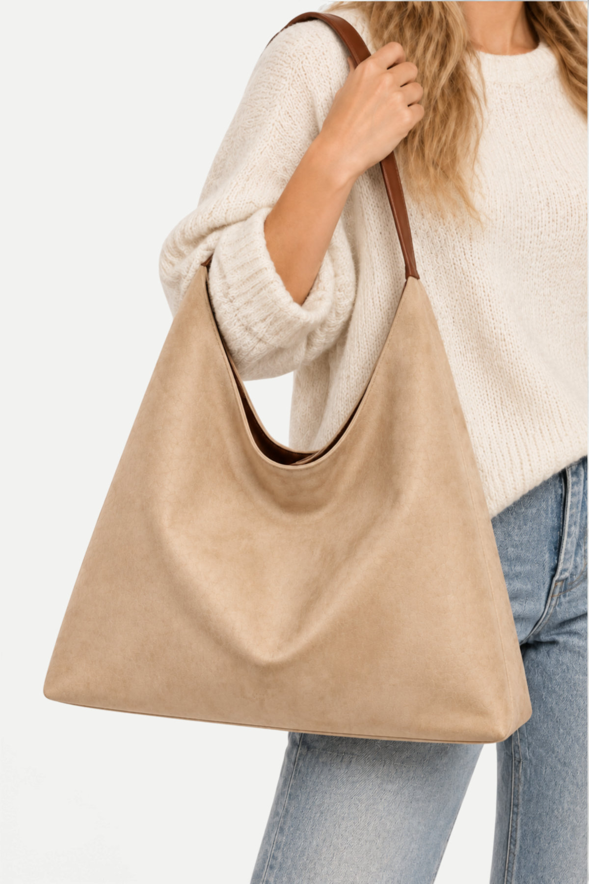 Celestine | Suede One-Shoulder Tote Bag with Large Capacity