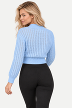 Zarelle | Twist Drawstring Cropped Knit Sweater
