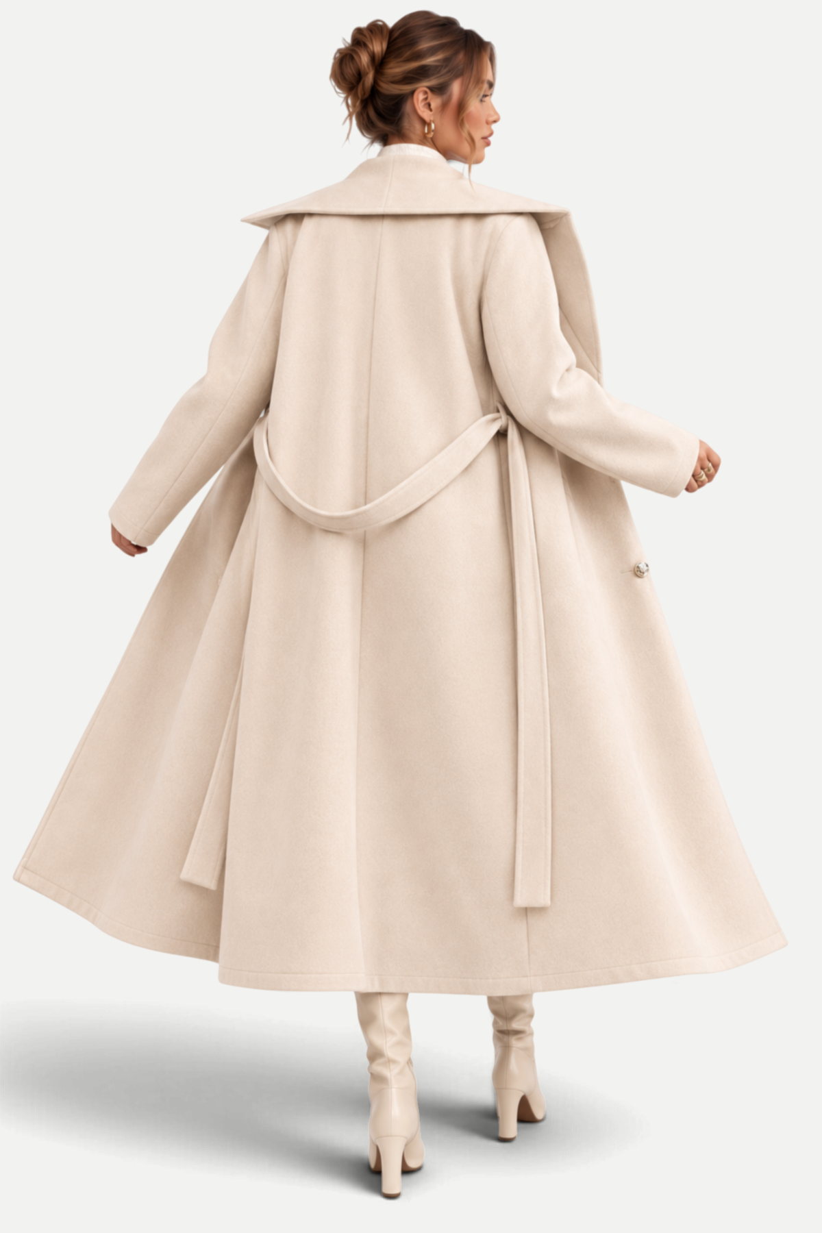 Elowen | Double-Breasted Asymmetrical Collar Coat