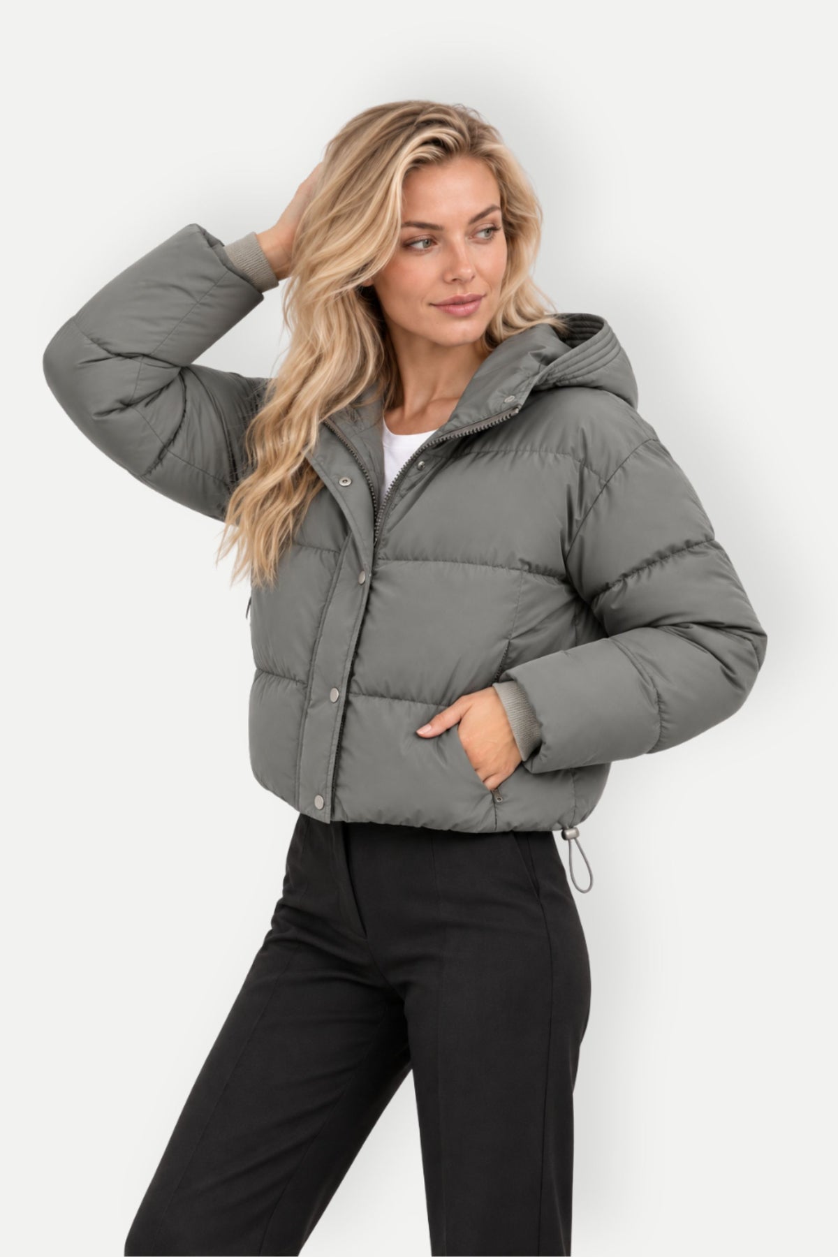 Freya | Women's Hooded Cropped Puffer Jacket