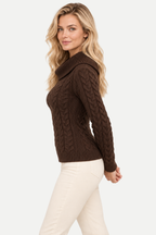 Sylvienne | Cable-Knit Chocolate Brown Sweater