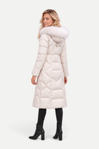 Virella | Long Padded Coat with Fur Collar
