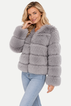 Violetta | Short Faux Fur Panelled Jacket