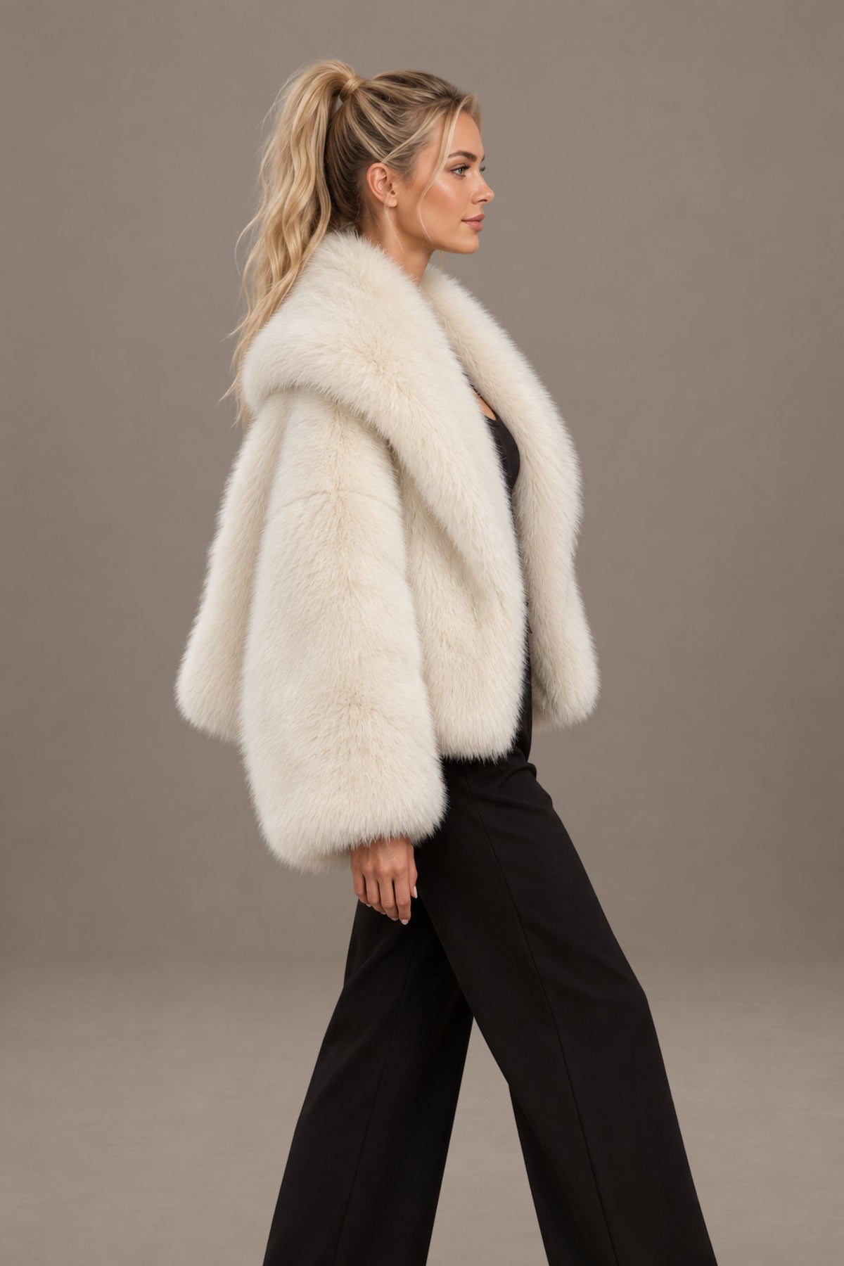 Perpetua | Hooded Faux Fur Jacket
