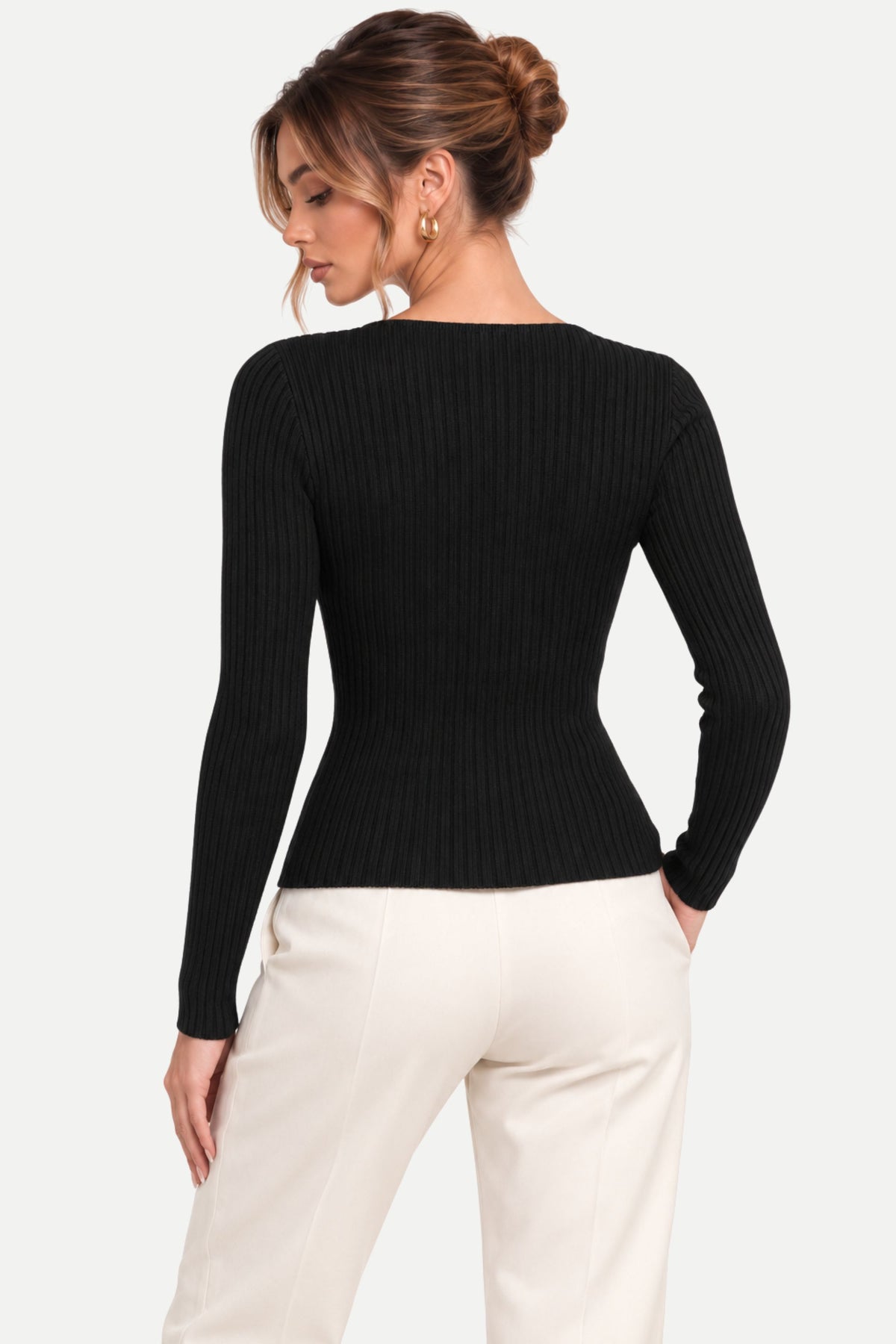 Marisol | Crossover Cutout Ribbed Top
