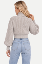 Virelle | Turtleneck Cropped Knit Sweater