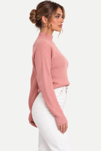 Rosalind | Ribbed Mock Neck Knit Sweater