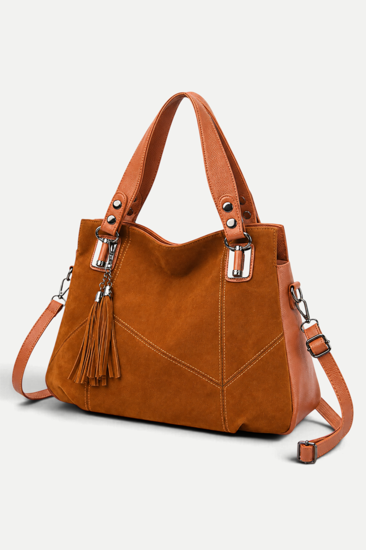 Zélie | Tassel Patchwork Velvet Shoulder Bag
