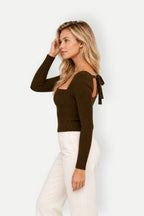 Evienne | Ribbed Square Neck Sweater