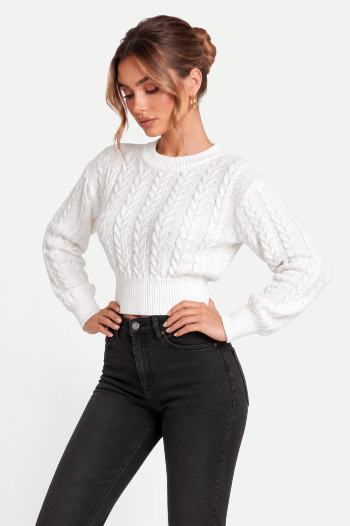 Zéloria | Cable Knit Cropped Jumper