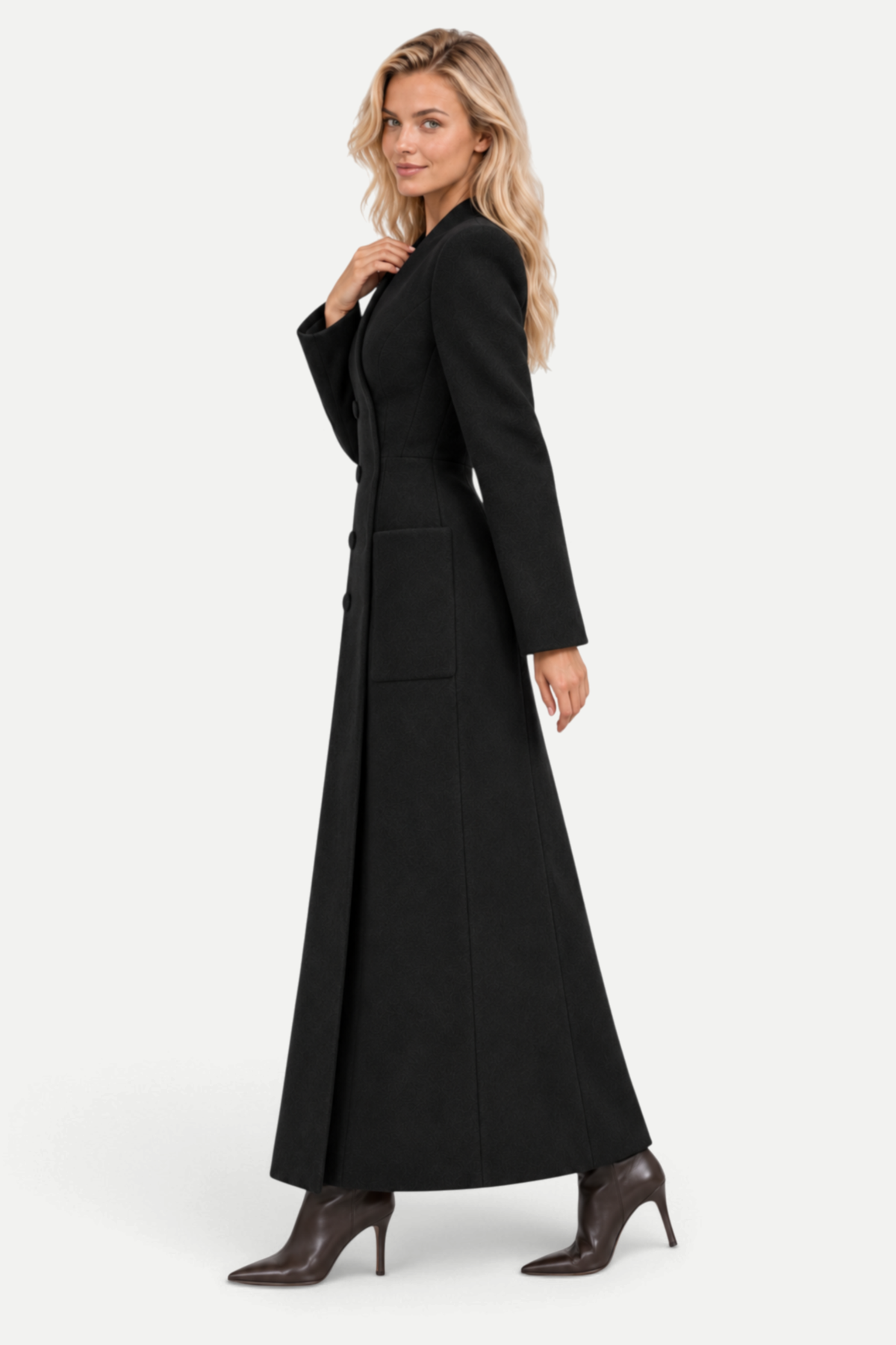 Rosavienne | Tailored Waist-Cinched Long Coat
