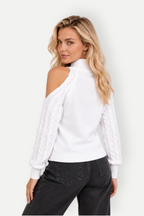 Xavelle | Cold Shoulder Knit Sweater
