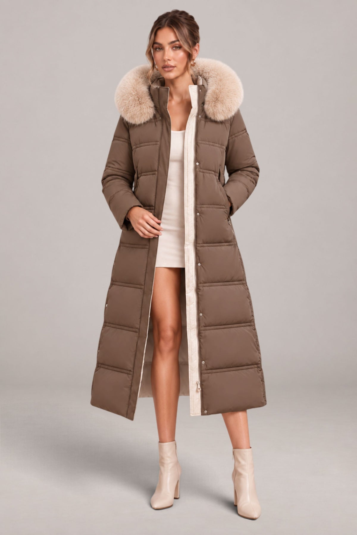 Arielle | Belted Hooded Winter Coat