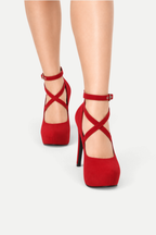 Elisara | Cross Strap Platform High Heels