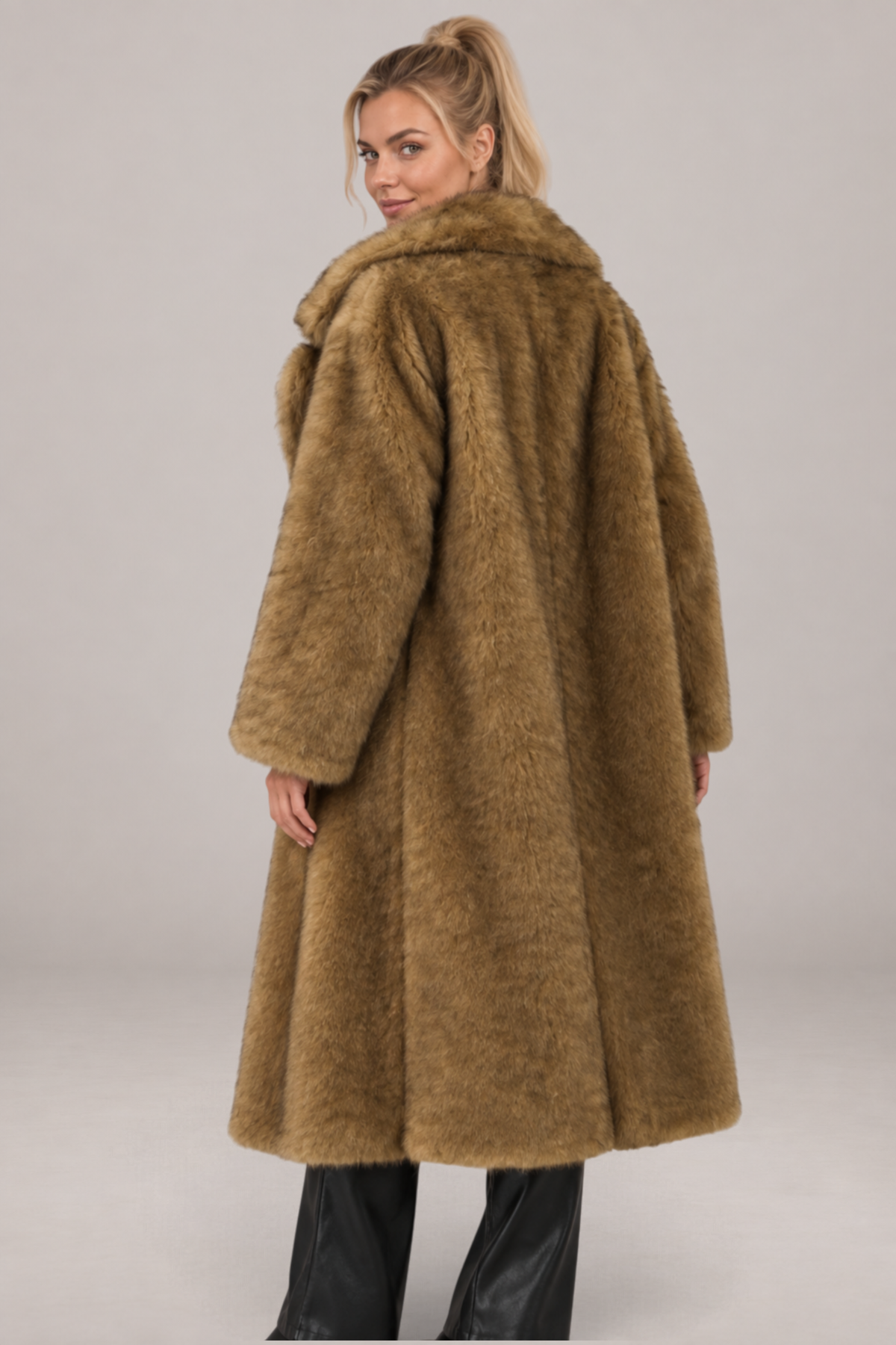 Odette | Long Faux Fox Fur Coat