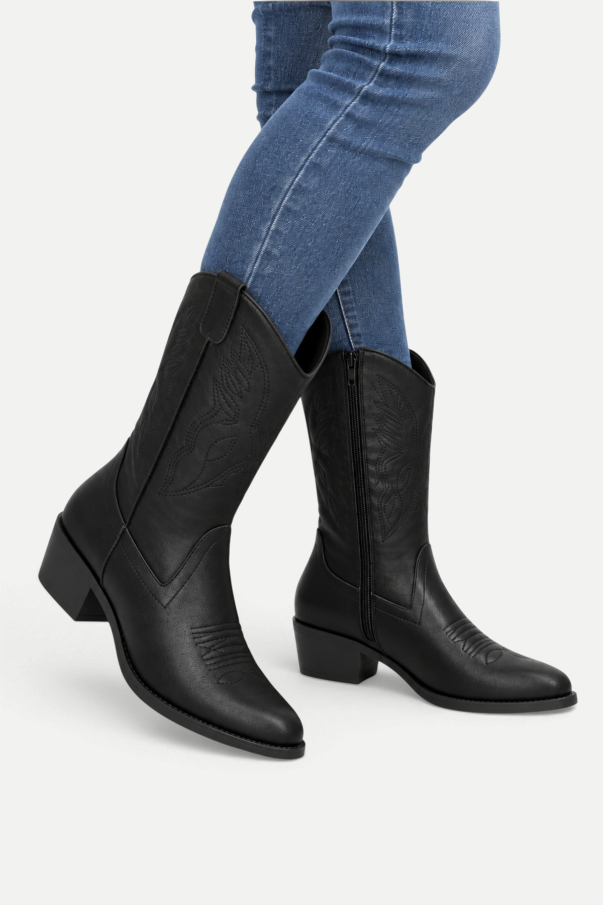 Vireza | Western Pointed Toe Mid-Calf Boots