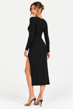 Marina | Solid Colour Off-Shoulder Midi Dress