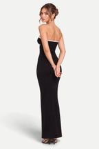 Cressida | Strapless Knitted Dress with Geometric Pattern