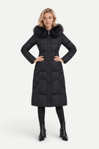 Virella | Long Padded Coat with Fur Collar