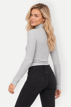 Xavienne | Ribbed Slim Fit Turtleneck Knit Top