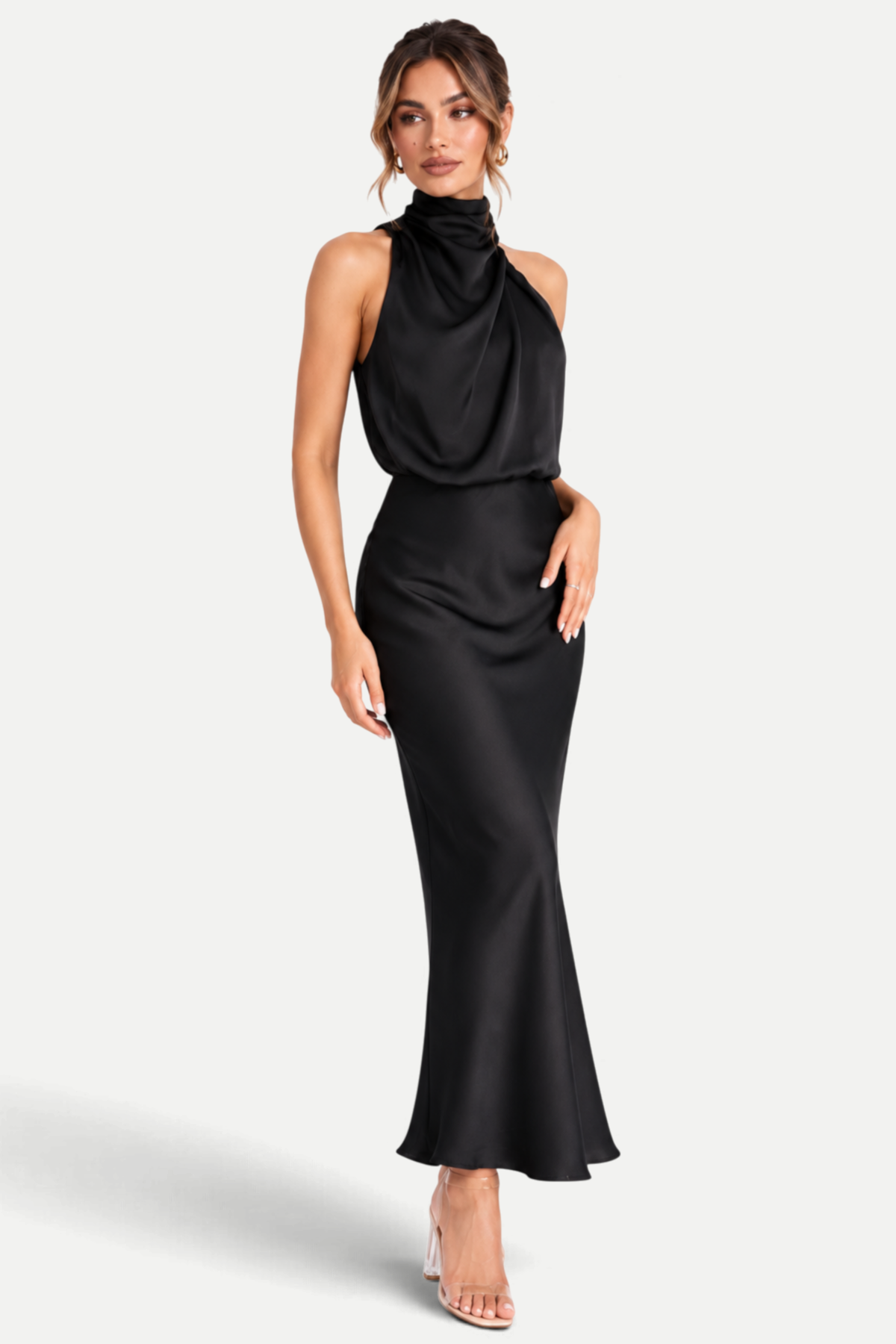 Calista | Halterneck High-Waist Long Dress