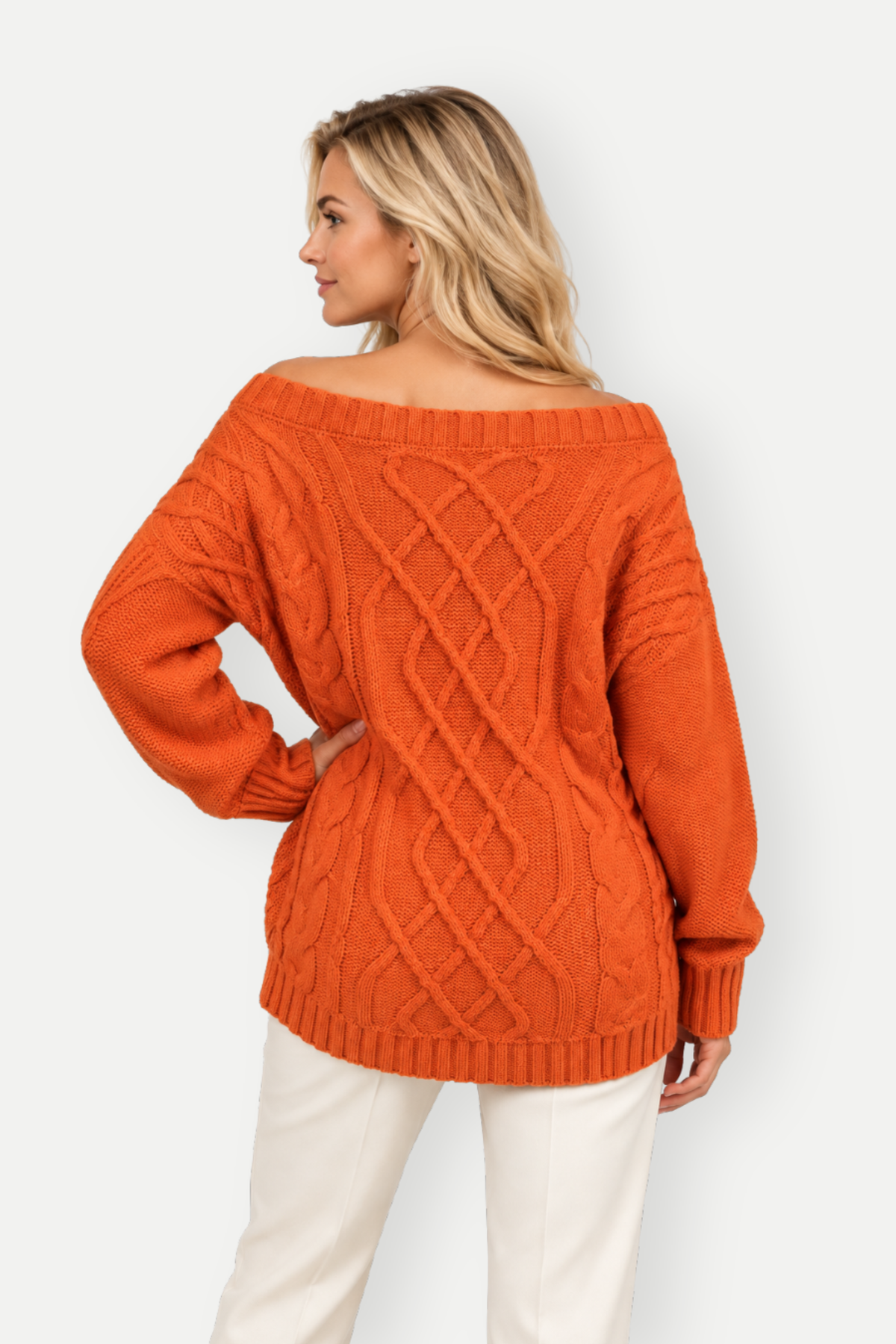 Annelise | Cable-Knit Off-Shoulder Sweater