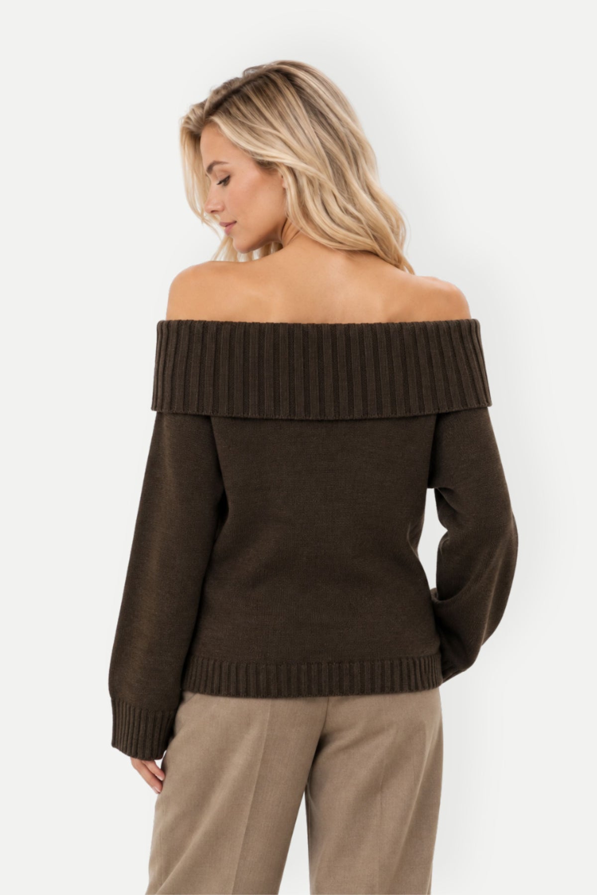 Vivienne | Off-Shoulder Bell Sleeve Knit Sweater
