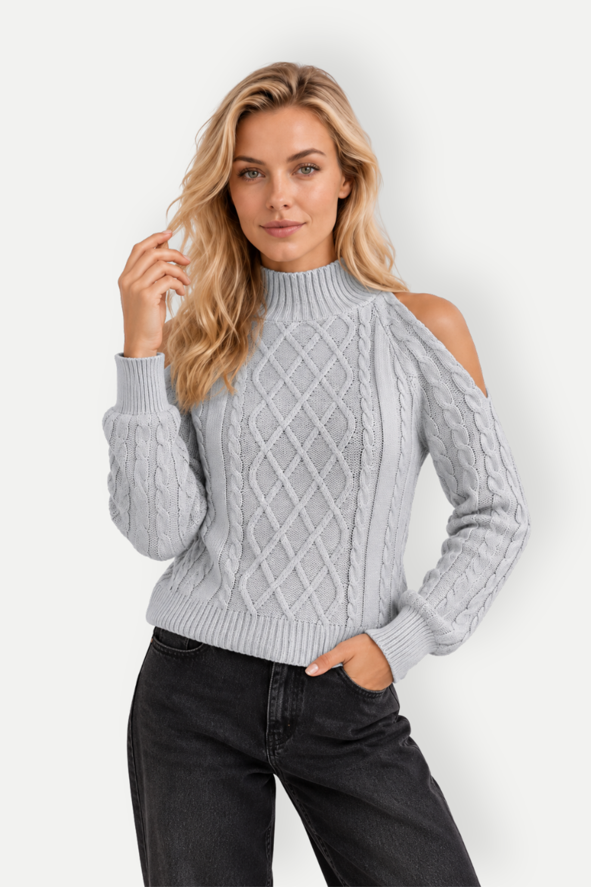 Xavelle | Cold Shoulder Knit Sweater