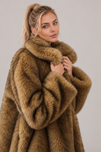Odette | Long Faux Fox Fur Coat