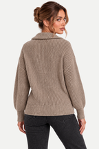 Velmora | Zip Front Casual Sweater