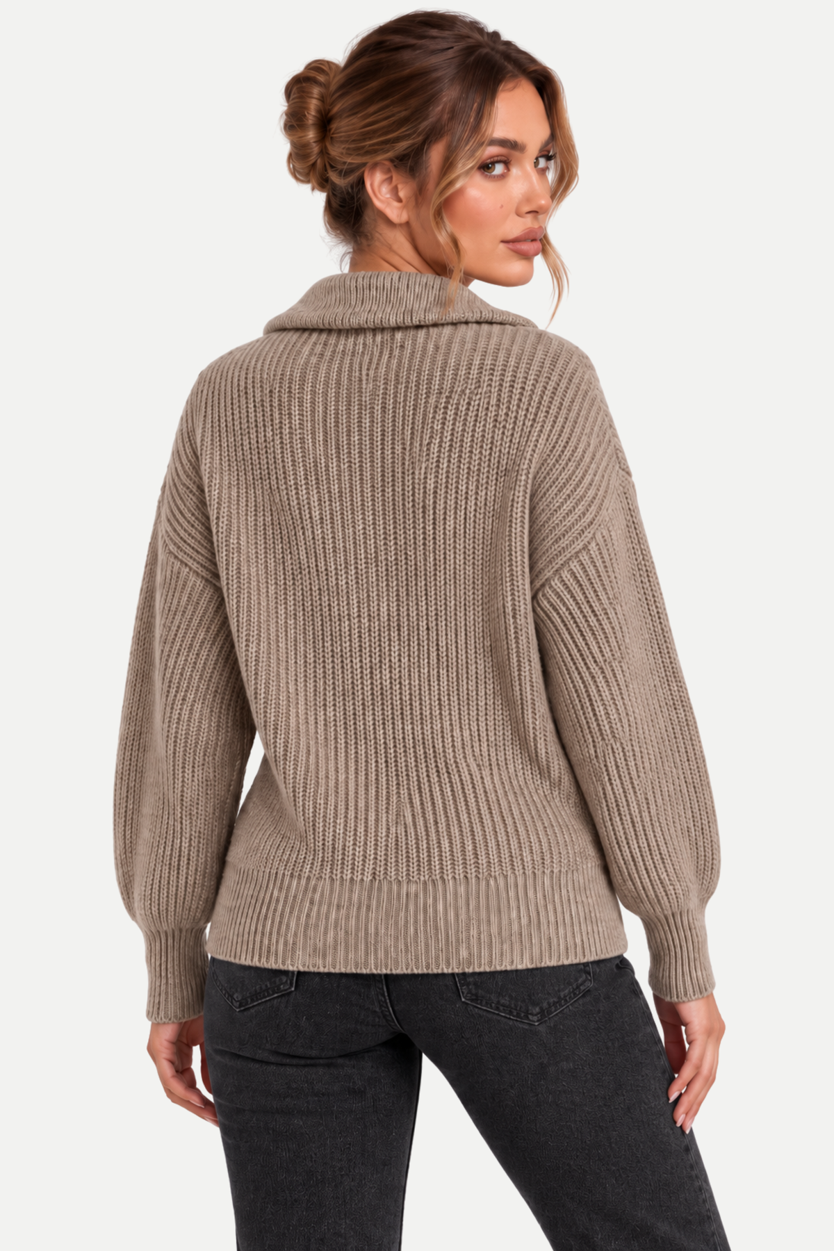 Velmora | Zip Front Casual Sweater