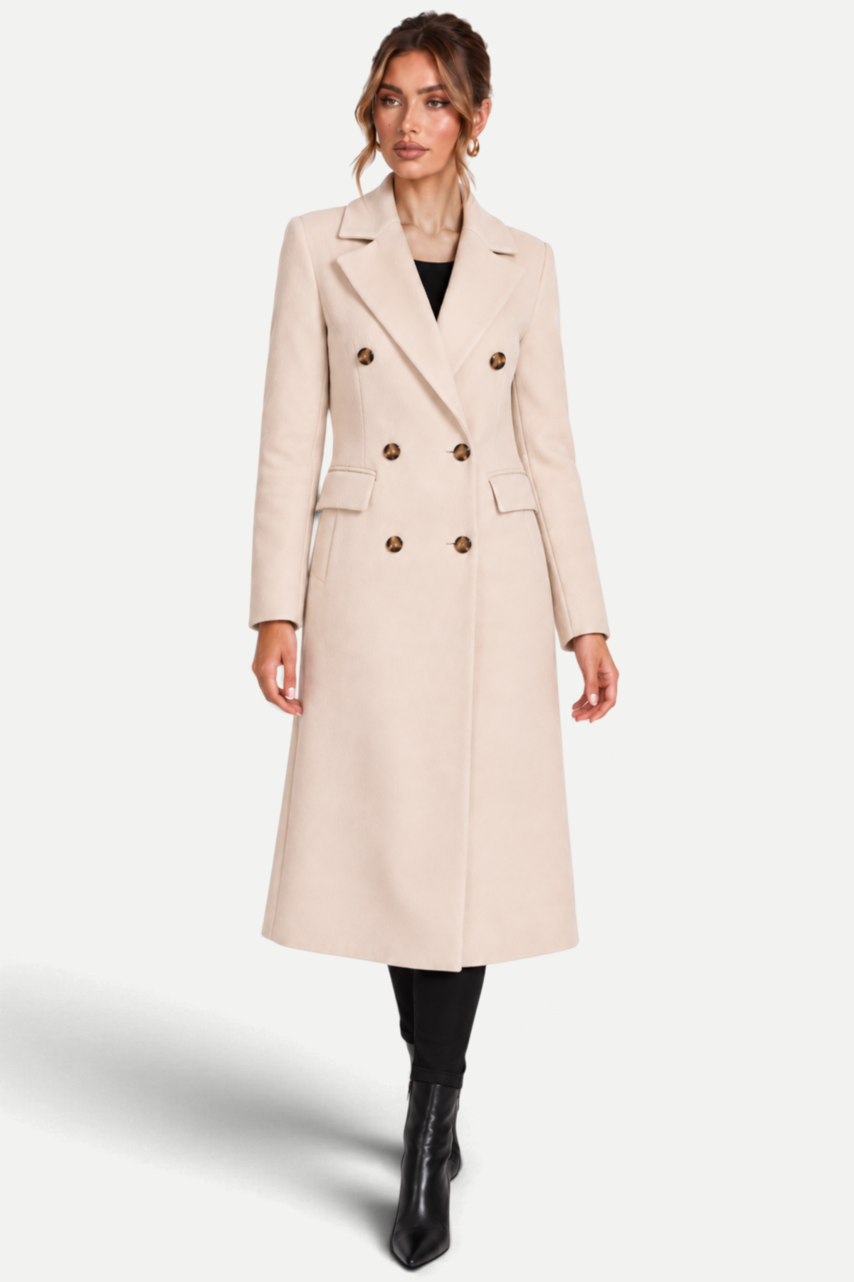 Ottilie | Double-Breasted Lapel Long Coat