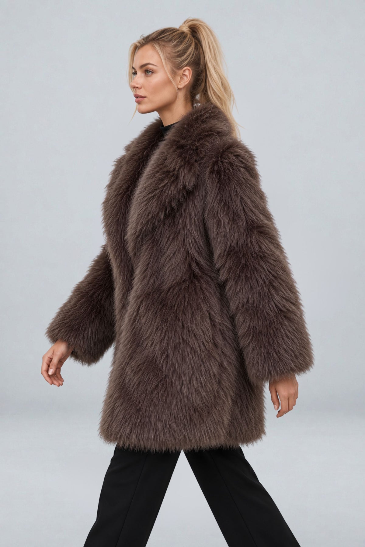 Thaïs | Mid Length Faux Fur Coat