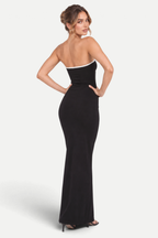Cressida | Strapless Knitted Dress with Geometric Pattern