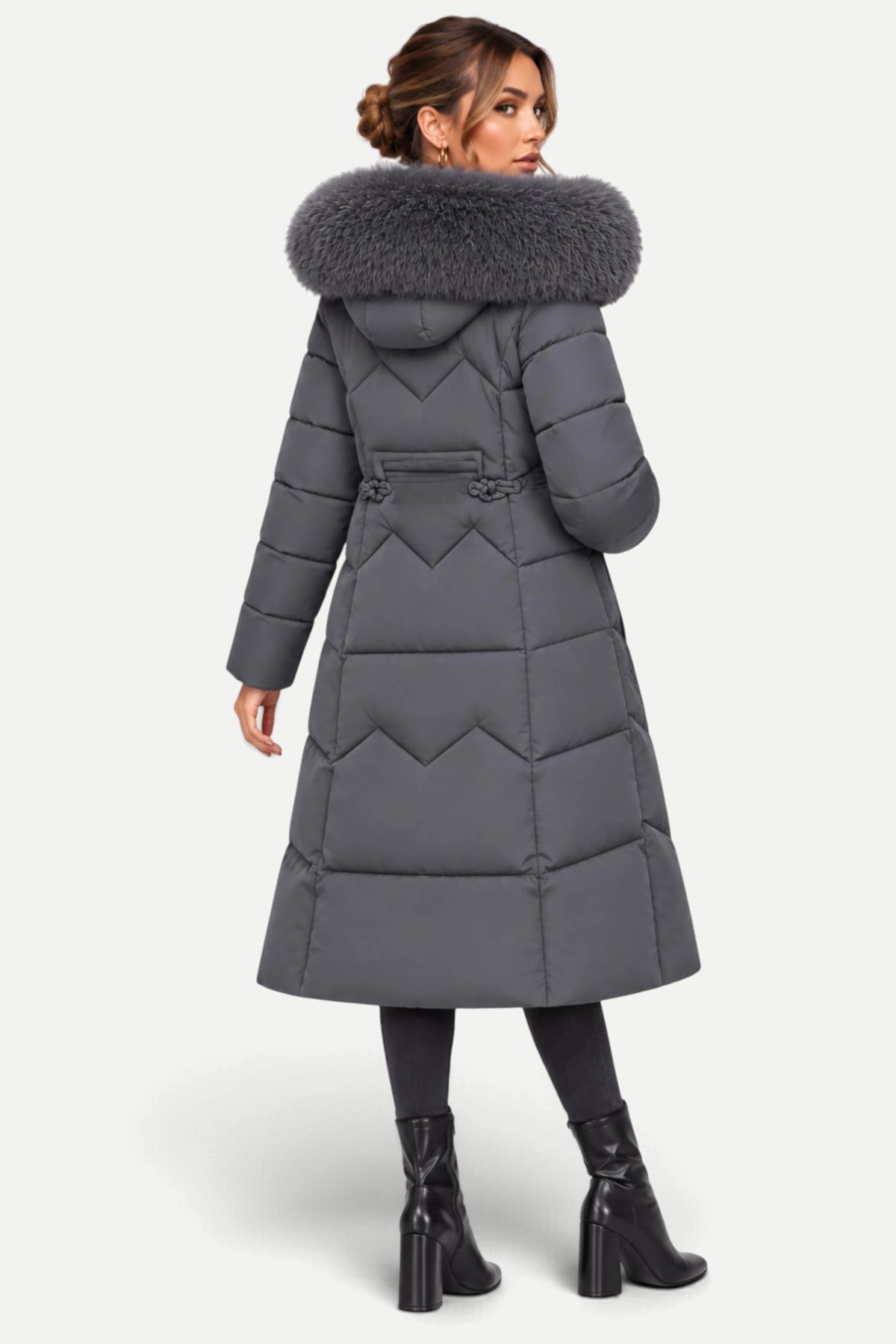 Isabelle | Winter Padded Coat with Fur Collar