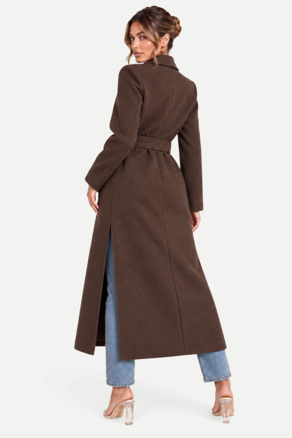 Elvaira | Double-Breasted Belted Long Coat