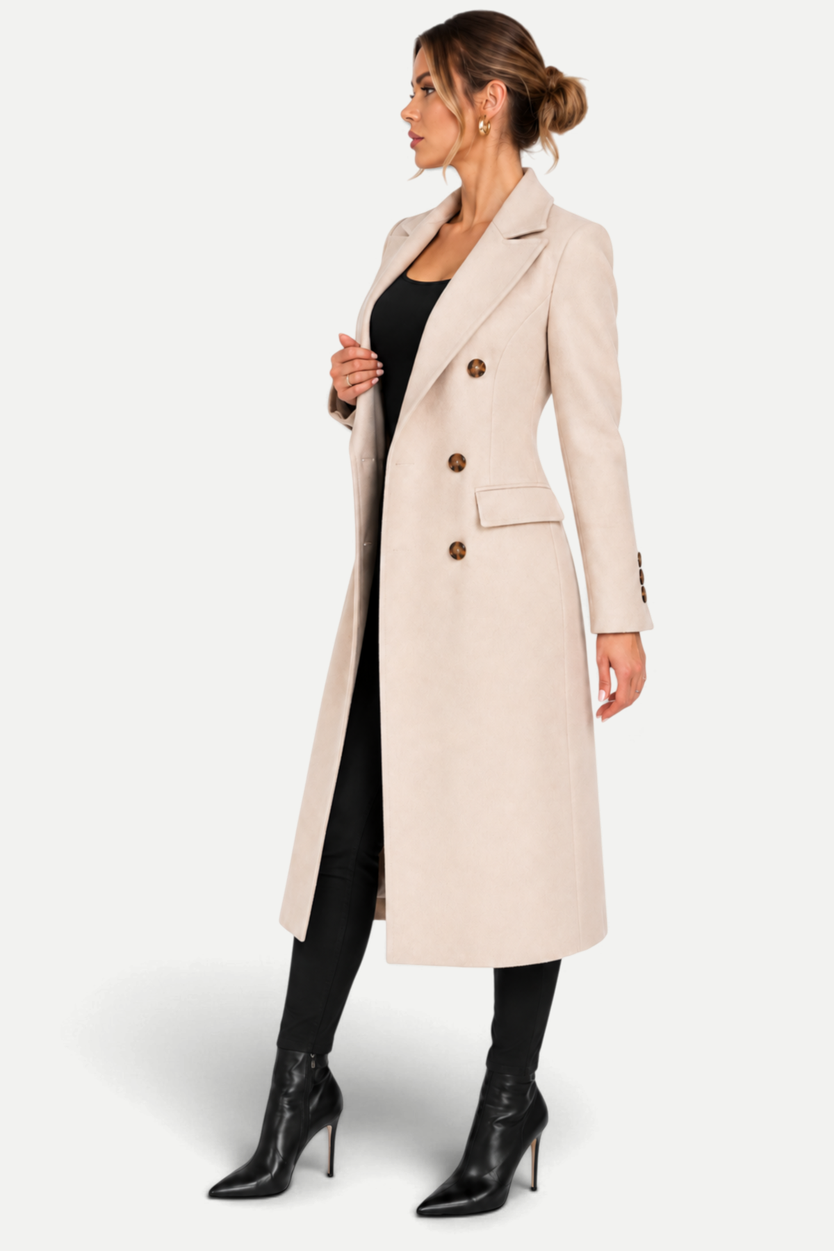 Ottilie | Double-Breasted Lapel Long Coat