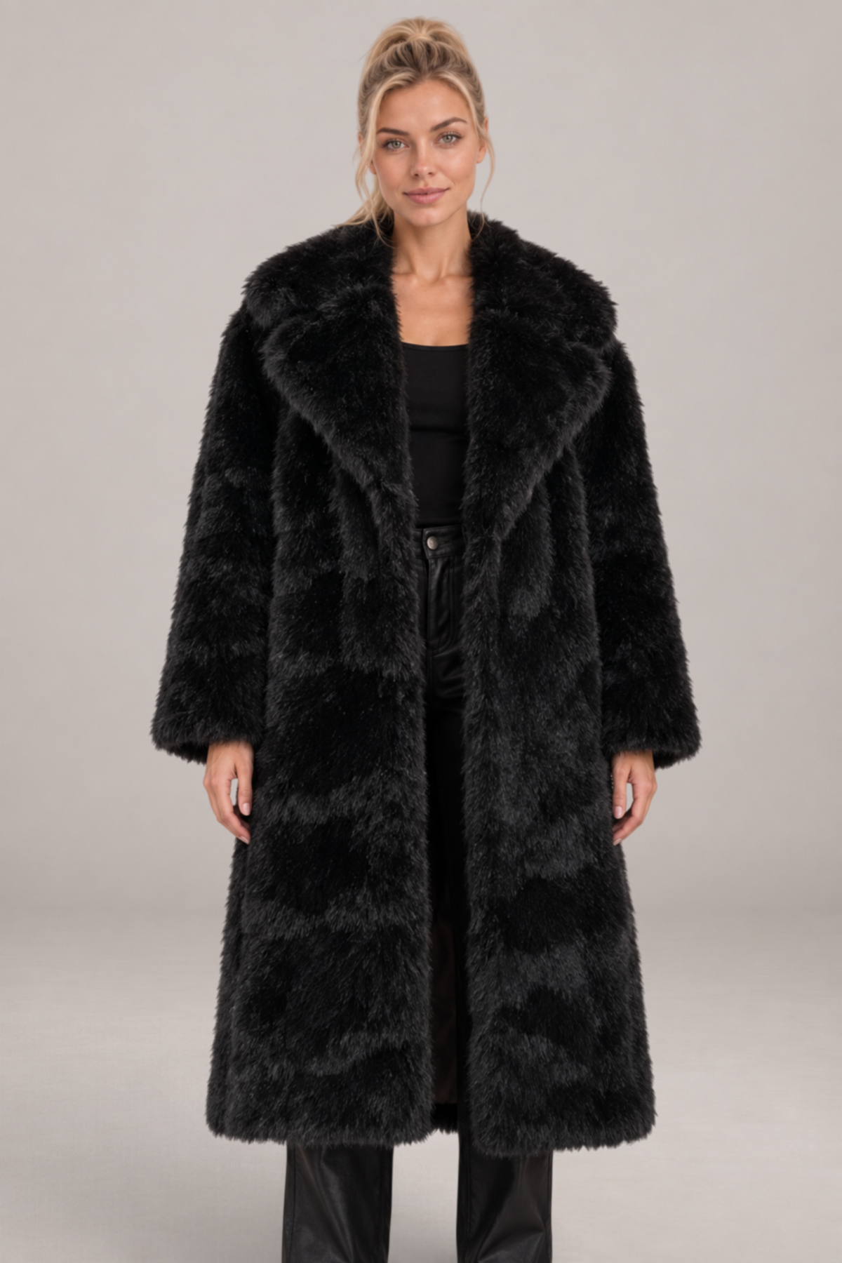 Odette | Long Faux Fox Fur Coat