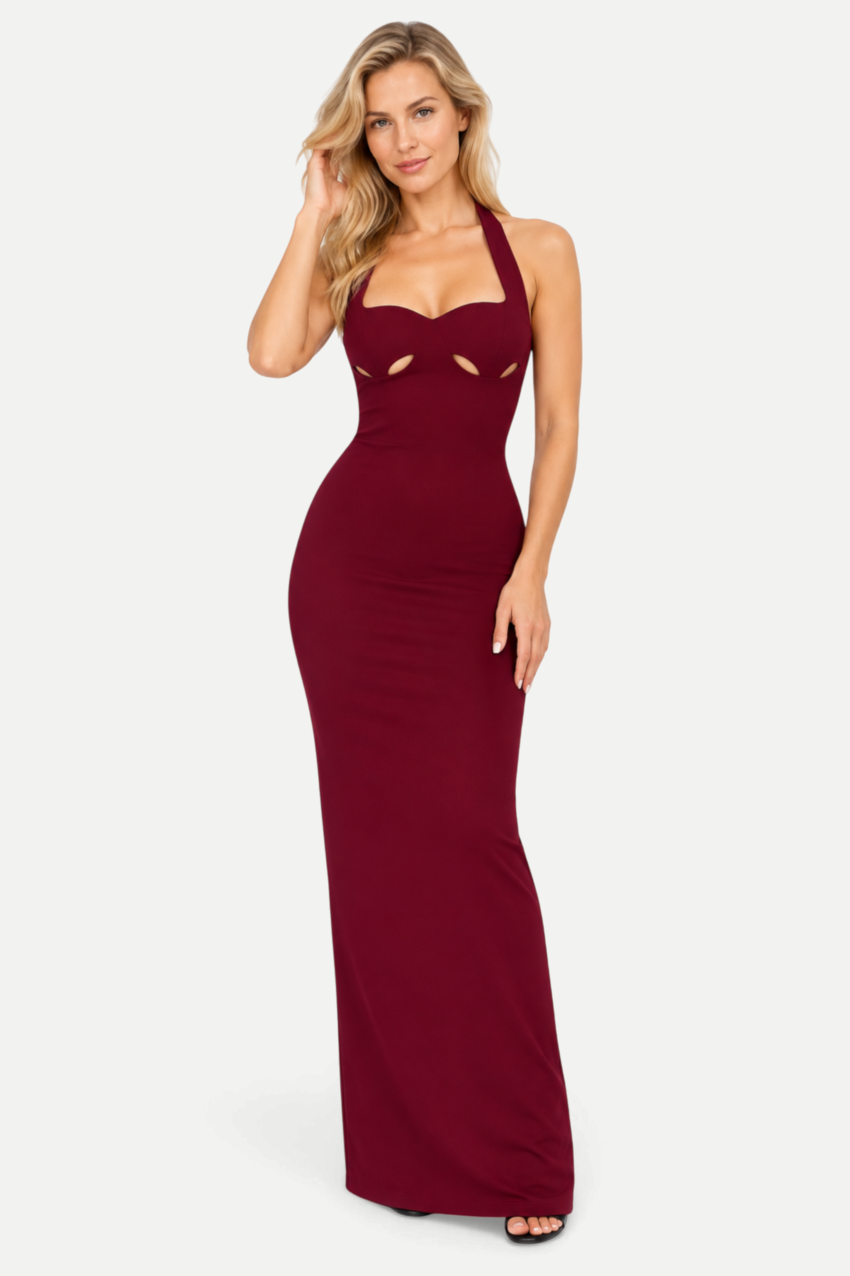 Solenne | Hollow-Out Strappy Maxi Dress