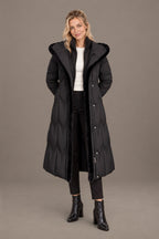 Claudine | Quilted Belted Hooded Winter Coat