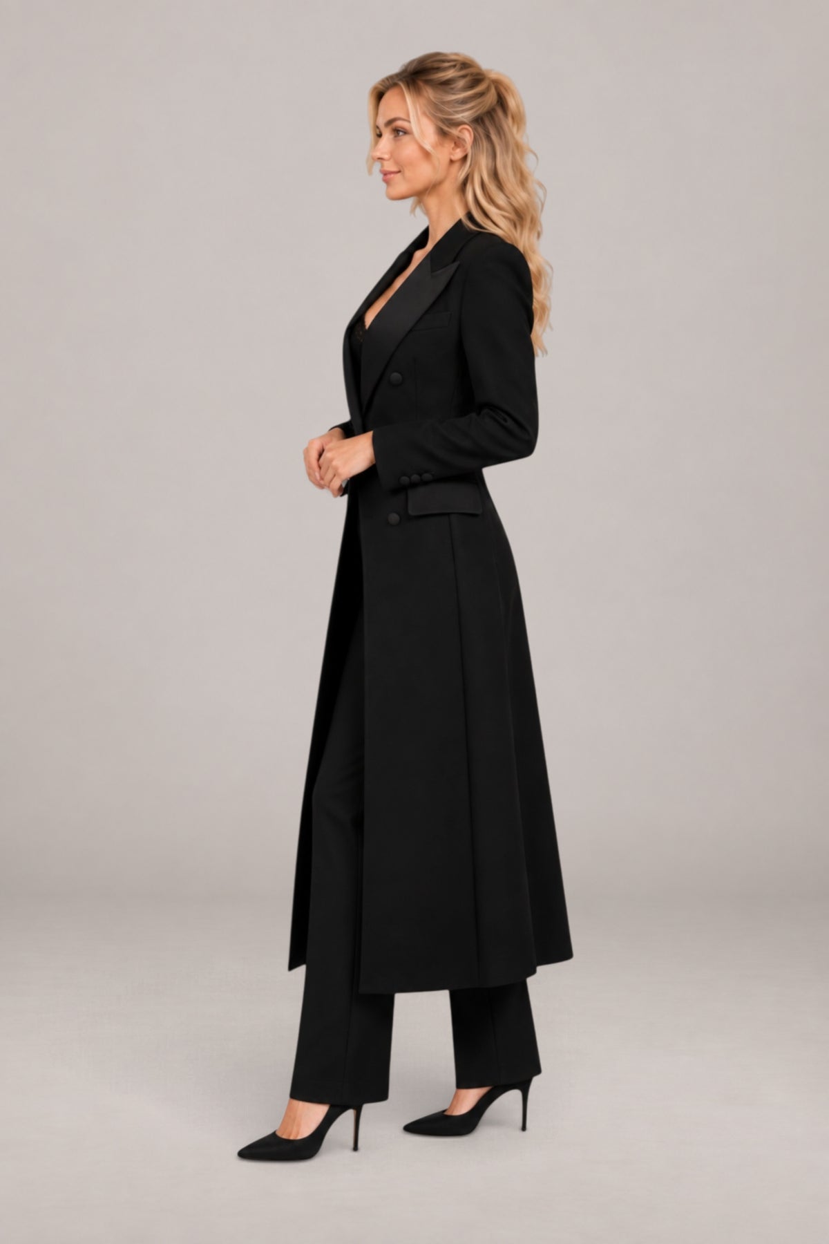 Brielle | Double-Breasted Tailored Long Coat