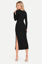 Selvara | Cotton Long Sleeve Knit Dress