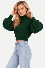 Virelle | Turtleneck Cropped Knit Sweater