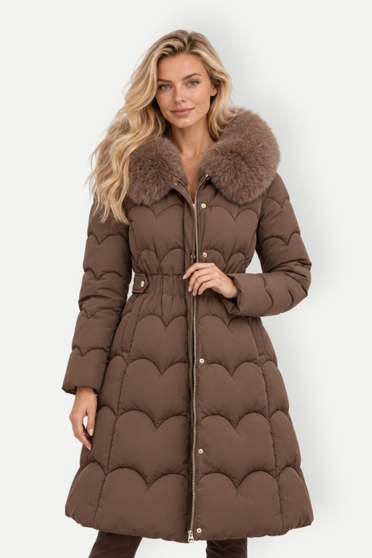 Margaux | Fur Collar Long Puffer Jacket
