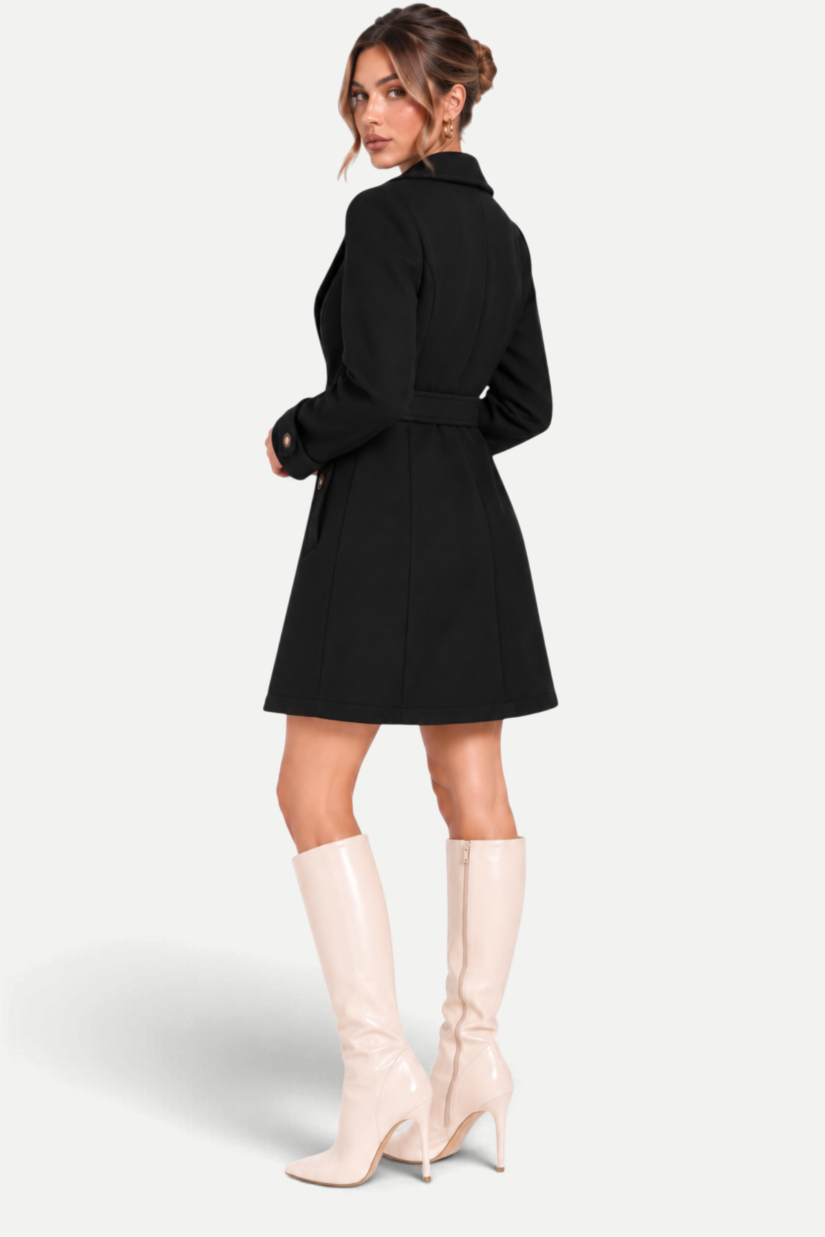Rosalie | Single-Breasted Lapel Mid-Length Coat