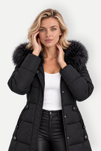 Virella | Long Padded Coat with Fur Collar
